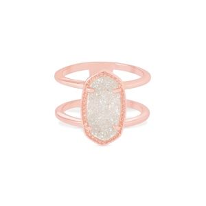 Elyse Rose Gold Ring In Iridescent Drusy - 7